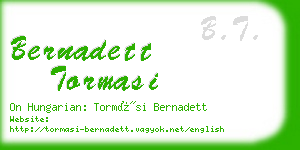 bernadett tormasi business card